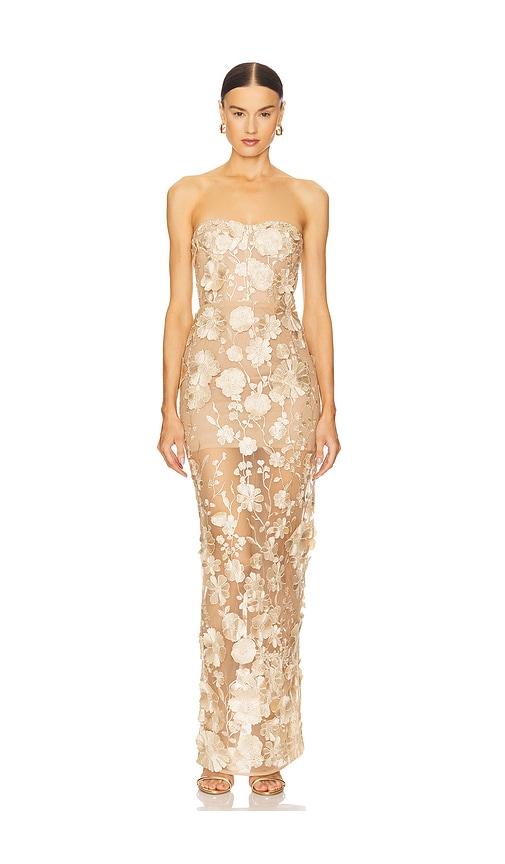 bronx and banco jasmine maxi dress in cream.