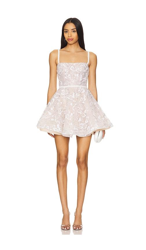 bronx and banco midnight bridal sequin mini dress in white.