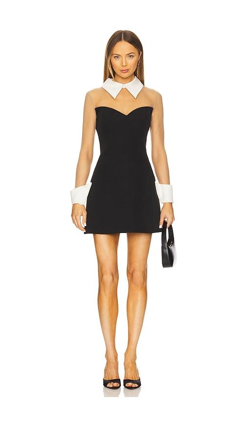 bronx and banco wednesday mesh mini dress in black.