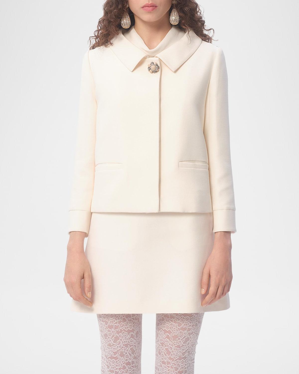 brooch wool mini skirt