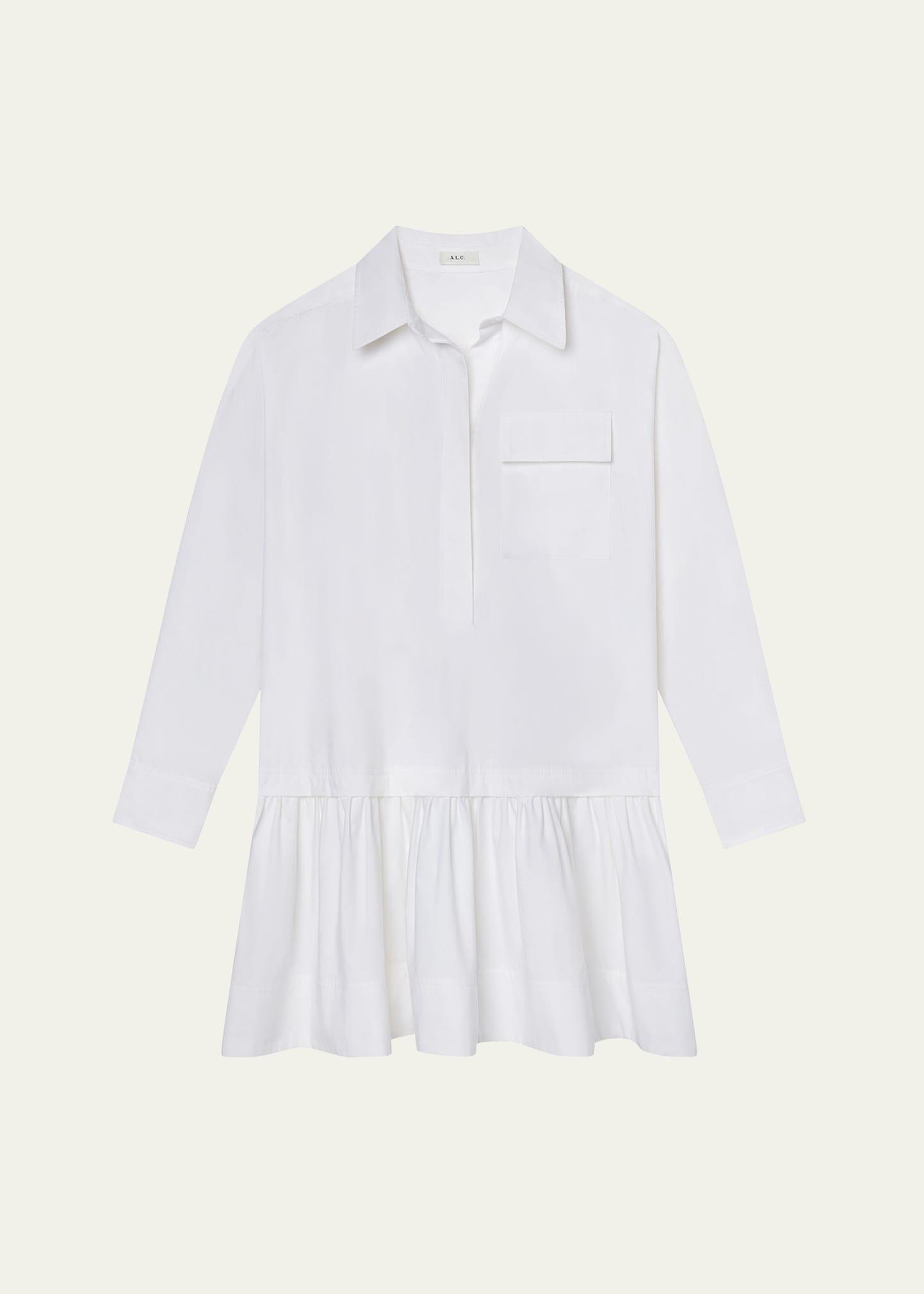 brooke long-sleeve drop-waist mini dress