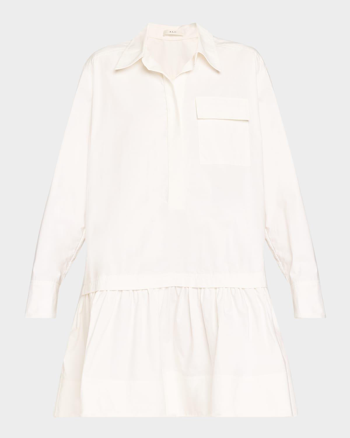 brooke long-sleeve drop-waist mini dress