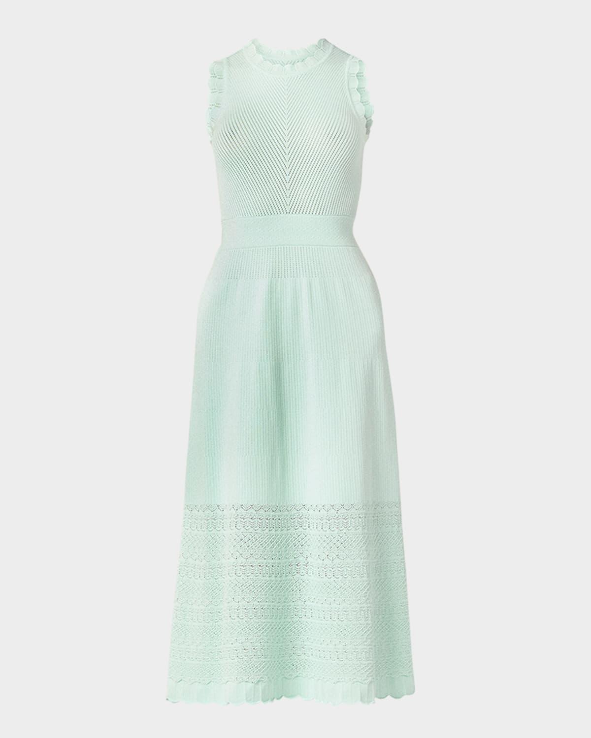 brooke scalloped pointelle-knit midi dress
