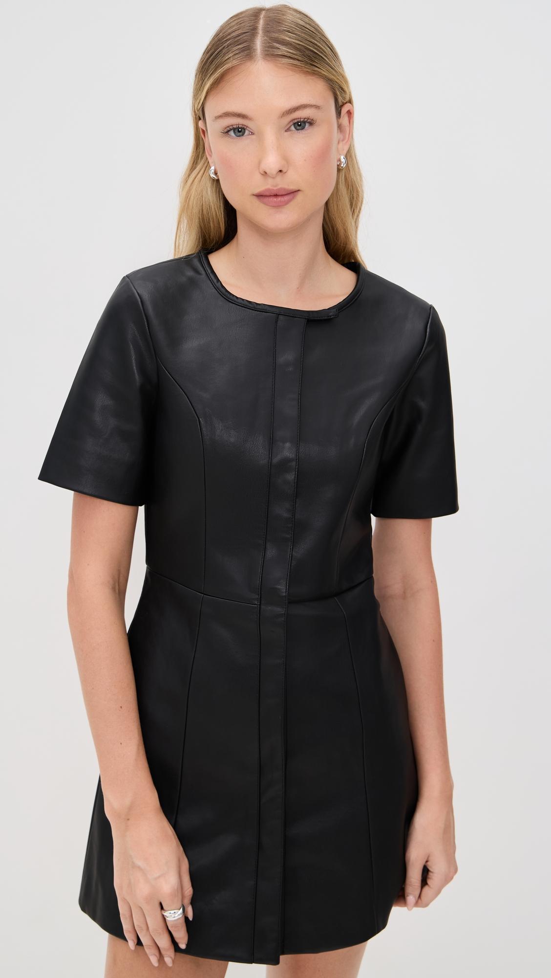 brooklyn faux leather mini dress