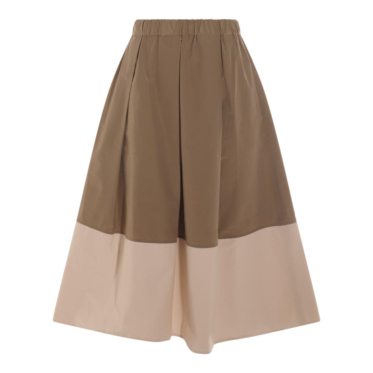 brown and cream cotton skirt