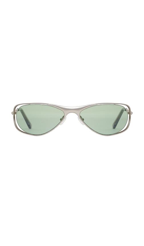 bru eyewear tommy sunglasses in metallic silver.