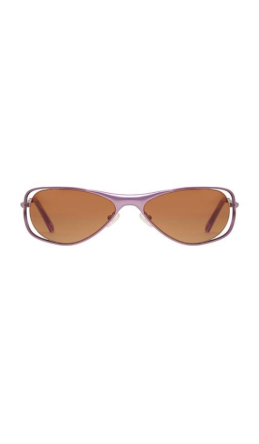 bru eyewear x revolve tommy sunglasses in sunrise in purple.
