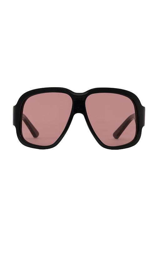 bru eyewear x revolve winnie desert sunglasses in black.