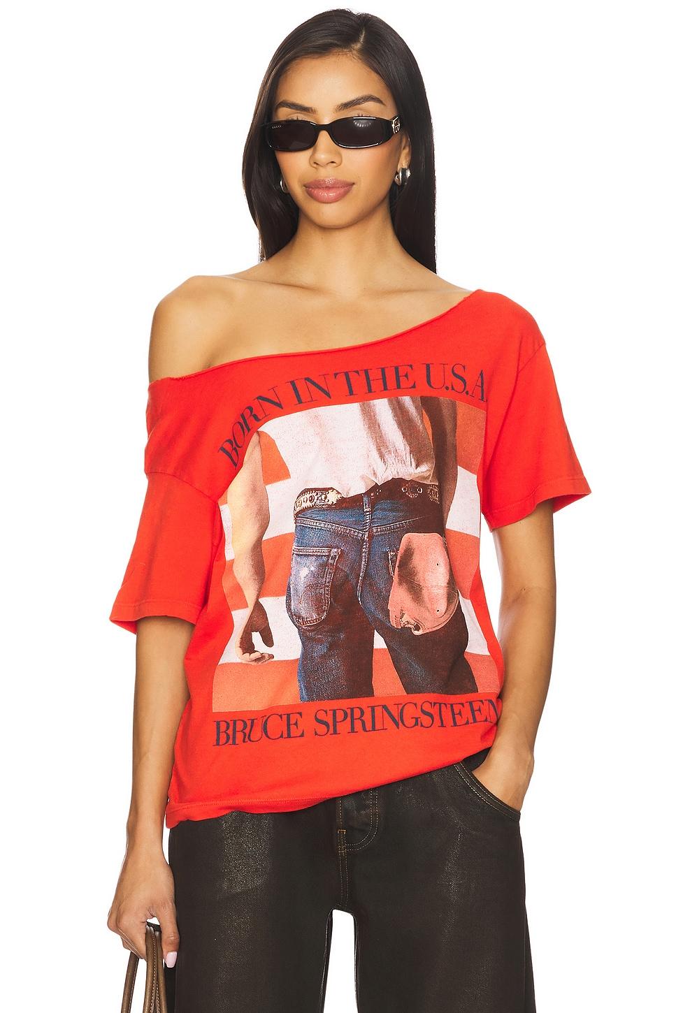 bruce springsteen born in the usa off the shoulder tee