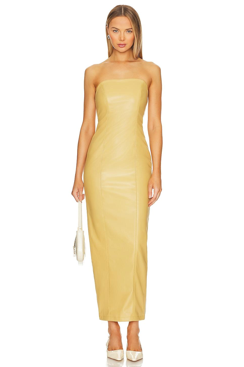 bruna faux leather maxi dress