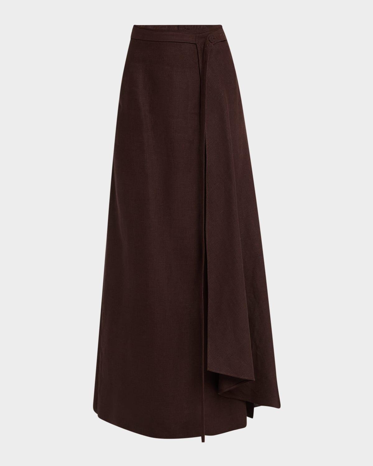 bruna wrap linen skirt