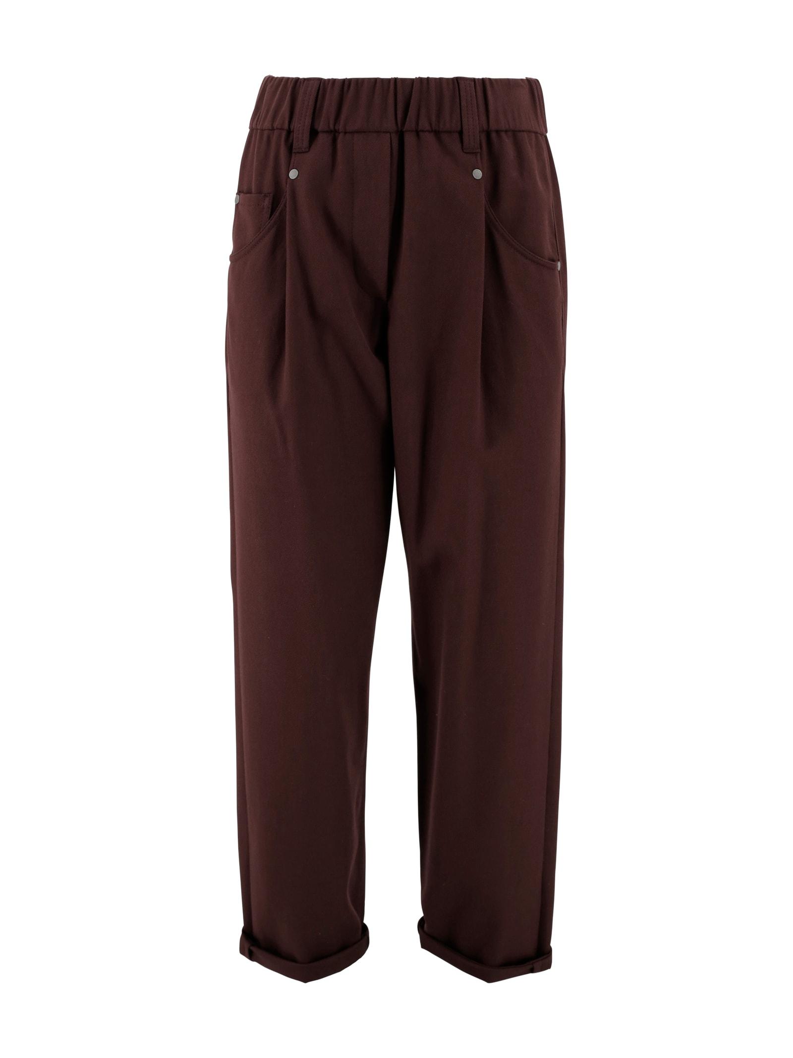 brunello cucinelli baggy cotton trousers