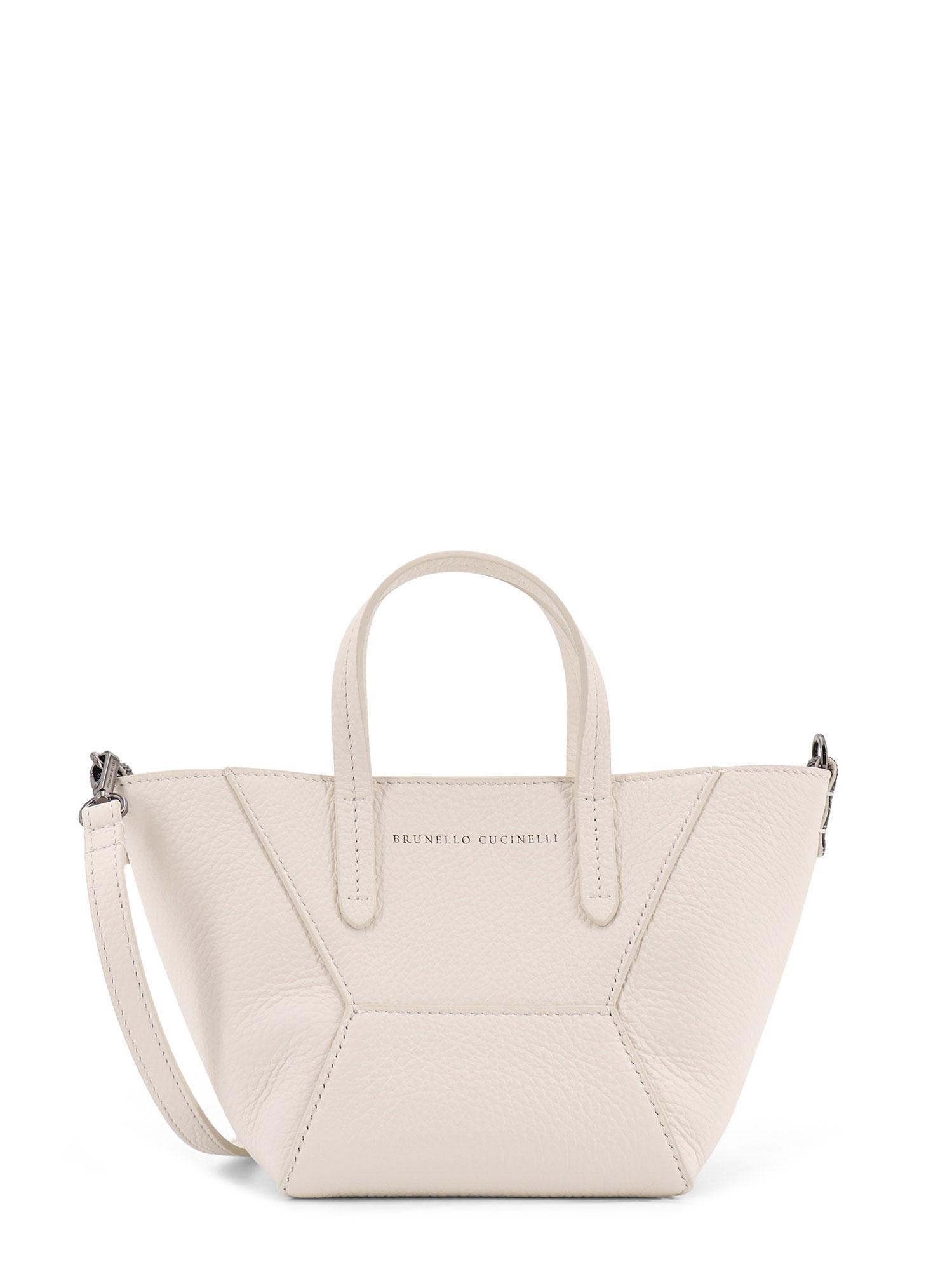 brunello cucinelli bags white pelle - women