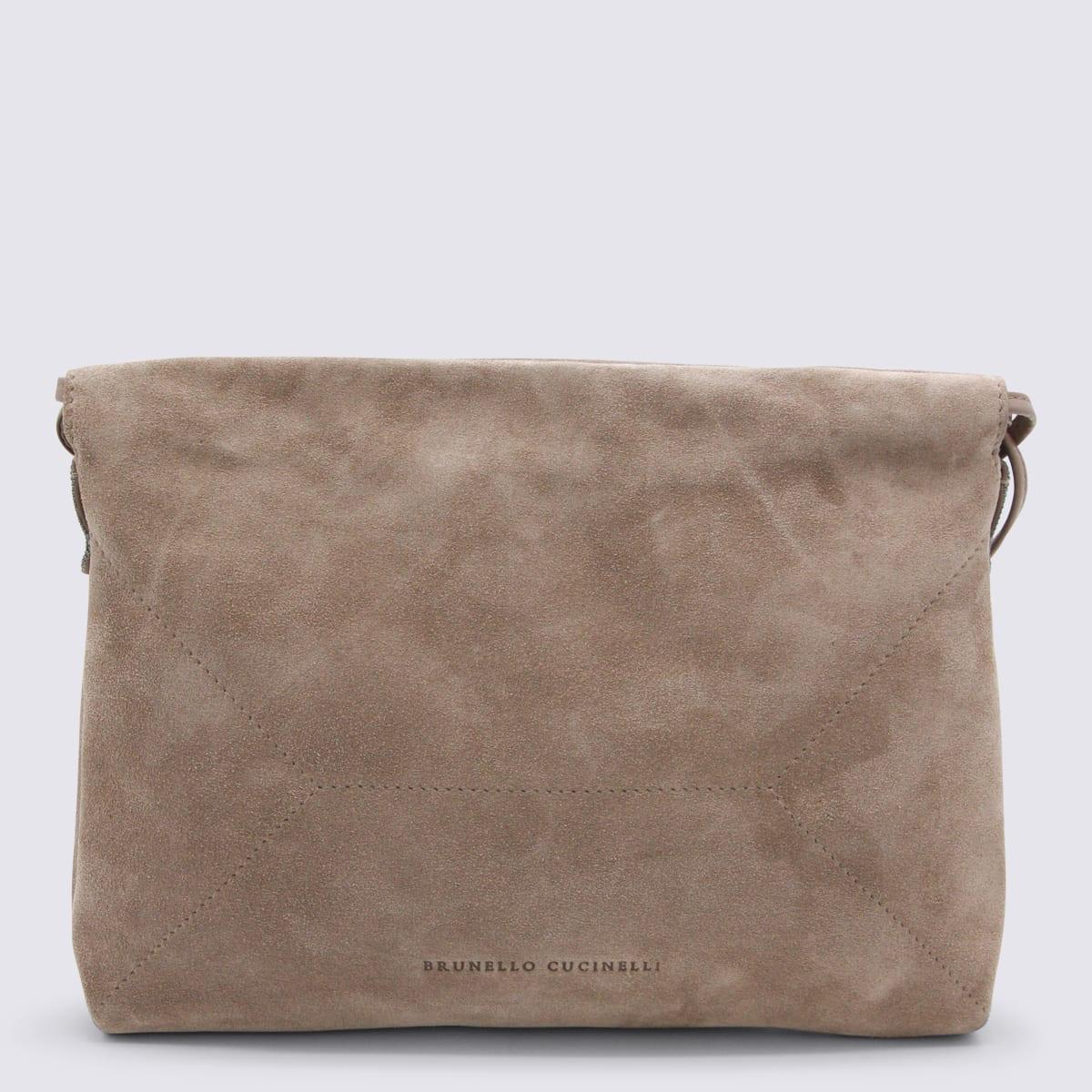 brunello cucinelli beige leather crossbody bag
