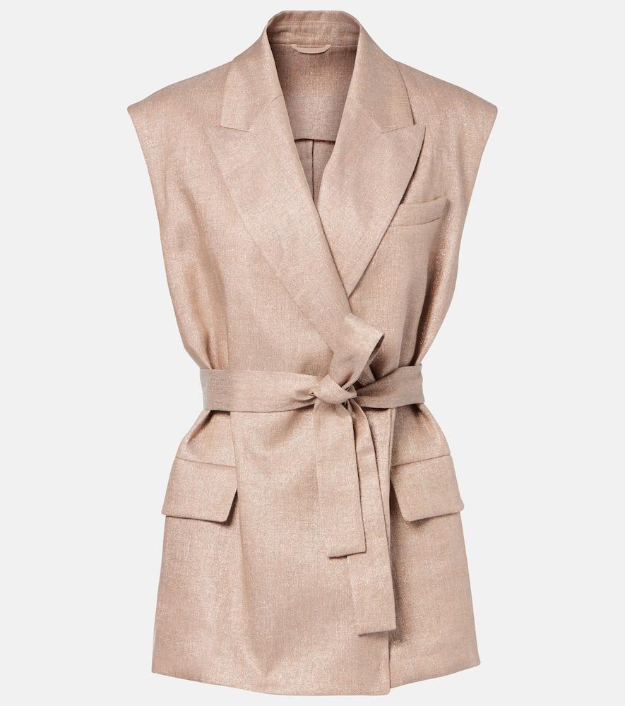 brunello cucinelli belted linen