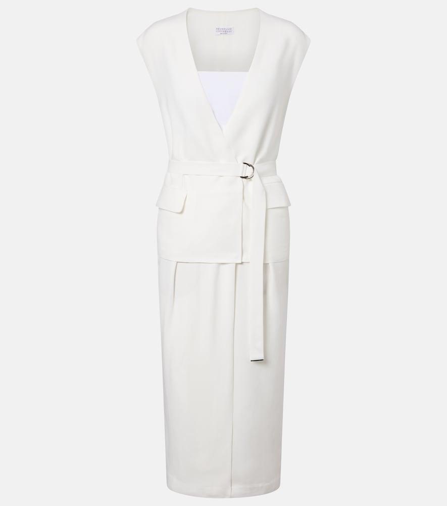 brunello cucinelli belted wrap dress