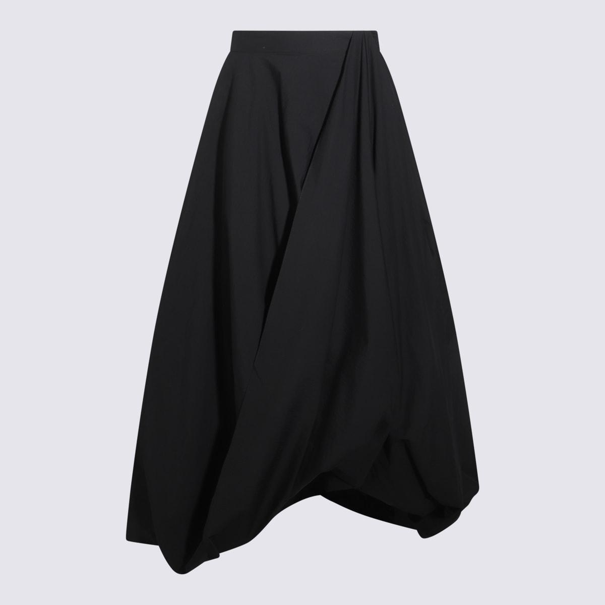 brunello cucinelli black cotton skirt