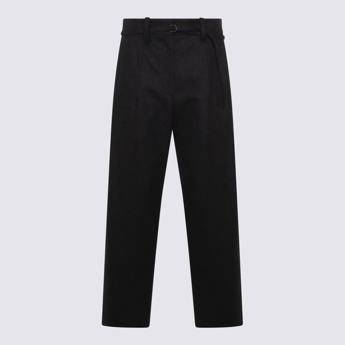 brunello cucinelli black wool pants