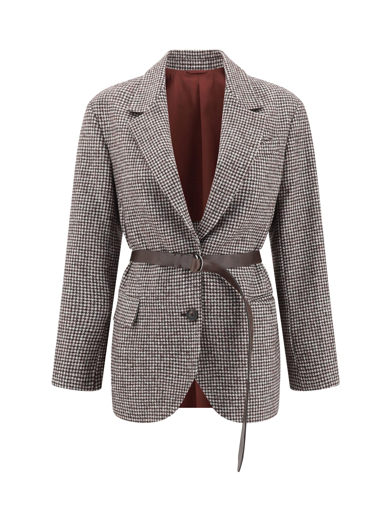 brunello cucinelli blazer jacket with belt