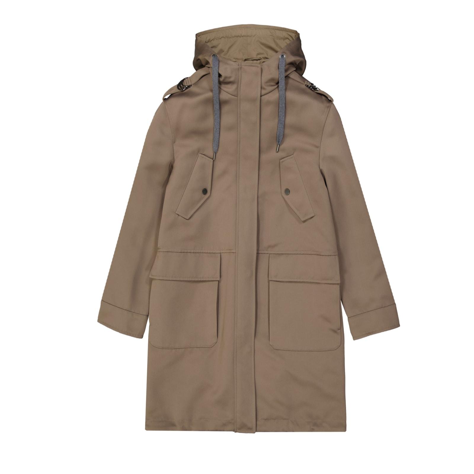 brunello cucinelli blend cotton parka