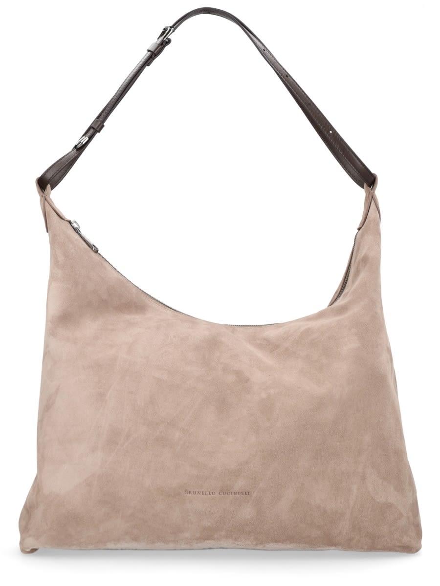 brunello cucinelli borsa in suede
