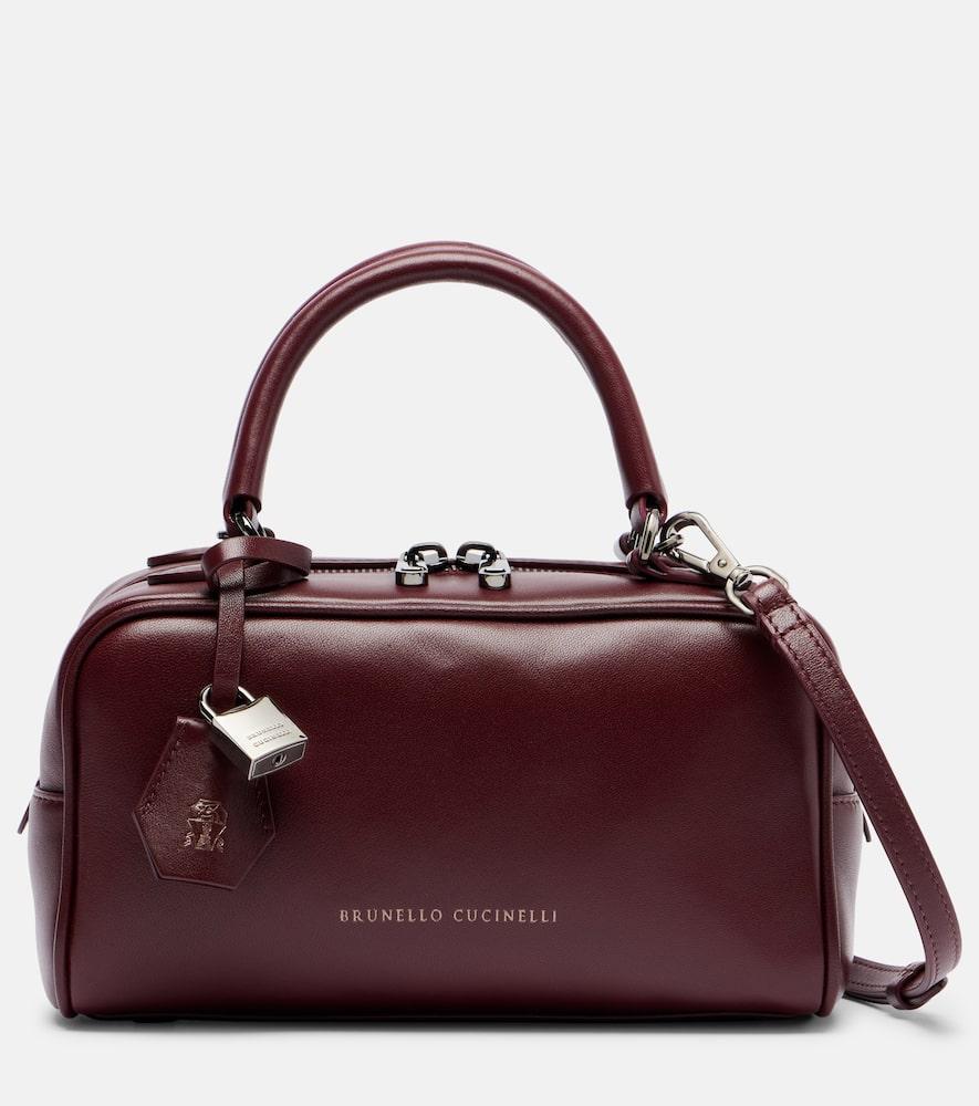 brunello cucinelli boston explorer small leather tote bag