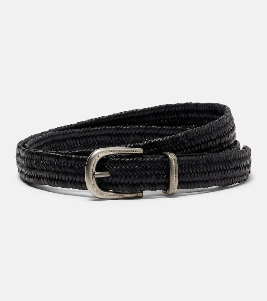 brunello cucinelli braided leather belt