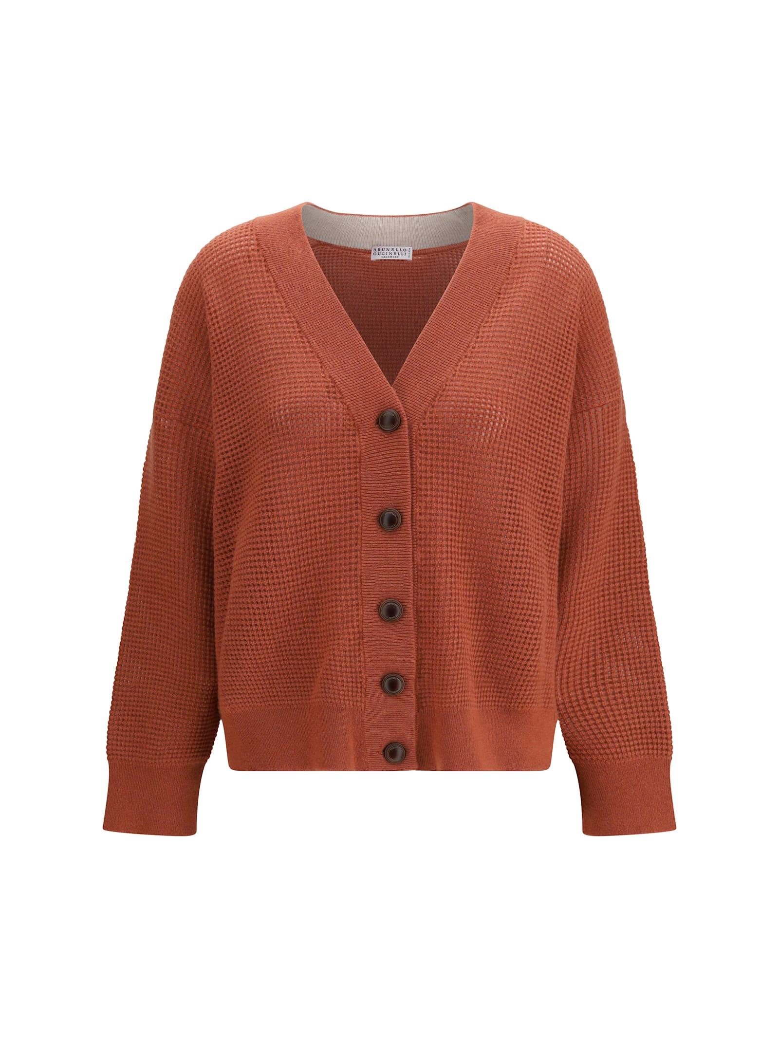 brunello cucinelli cardigan in cashmere with v-neck