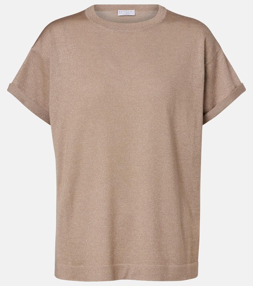 brunello cucinelli cashmere and silk-blend t-shirt