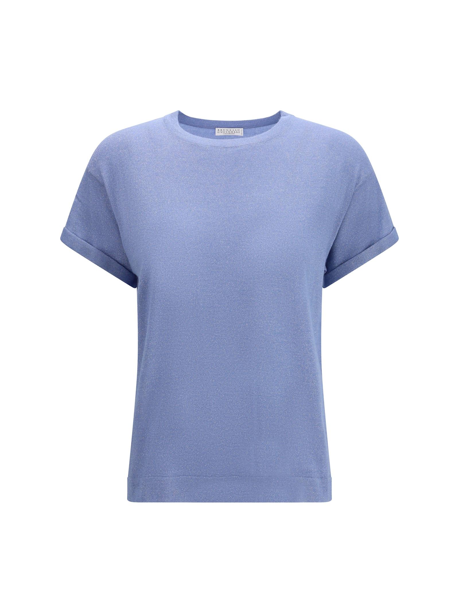 brunello cucinelli cashmere glitter t-shirt