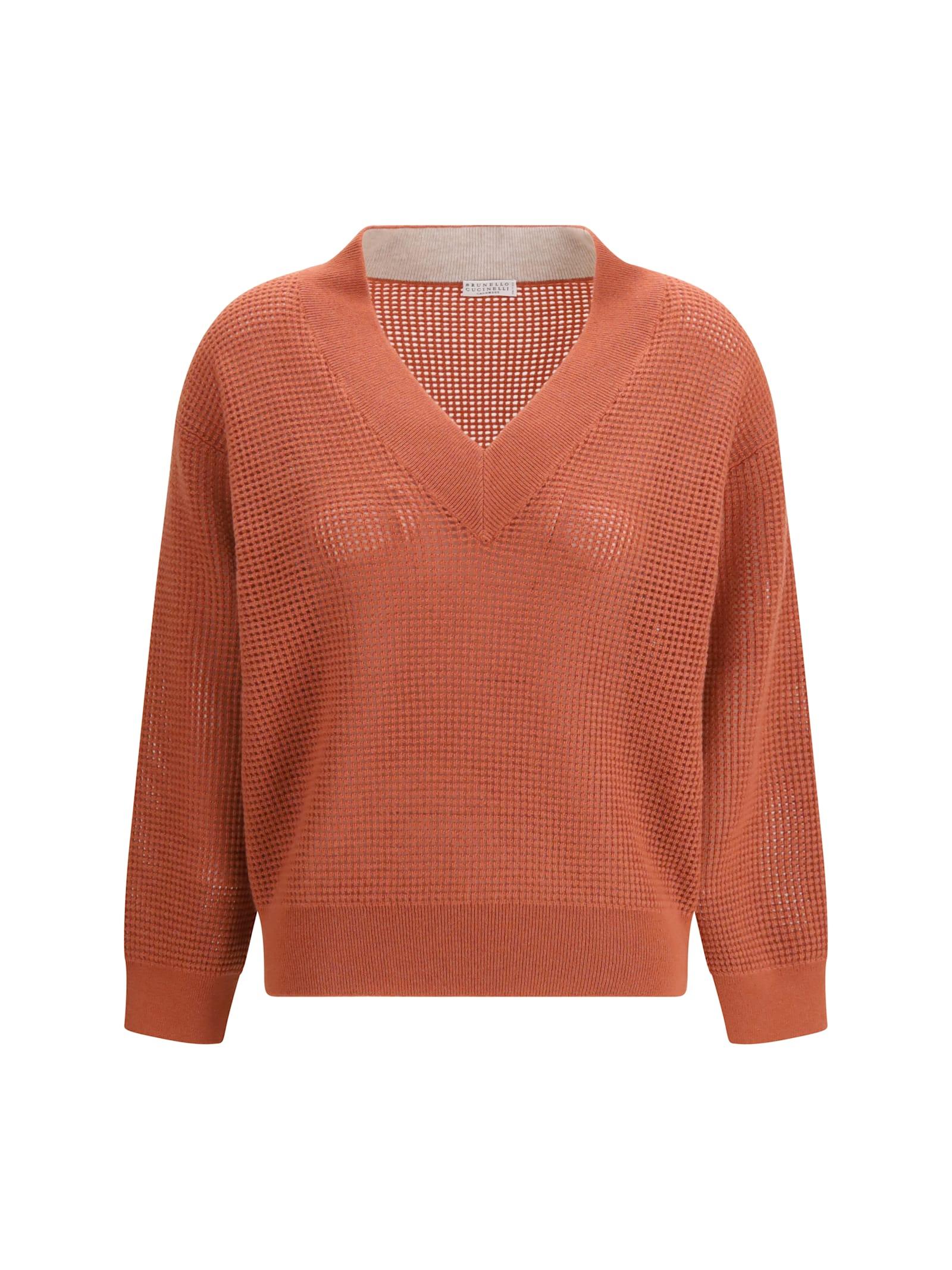 brunello cucinelli cashmere net sweater
