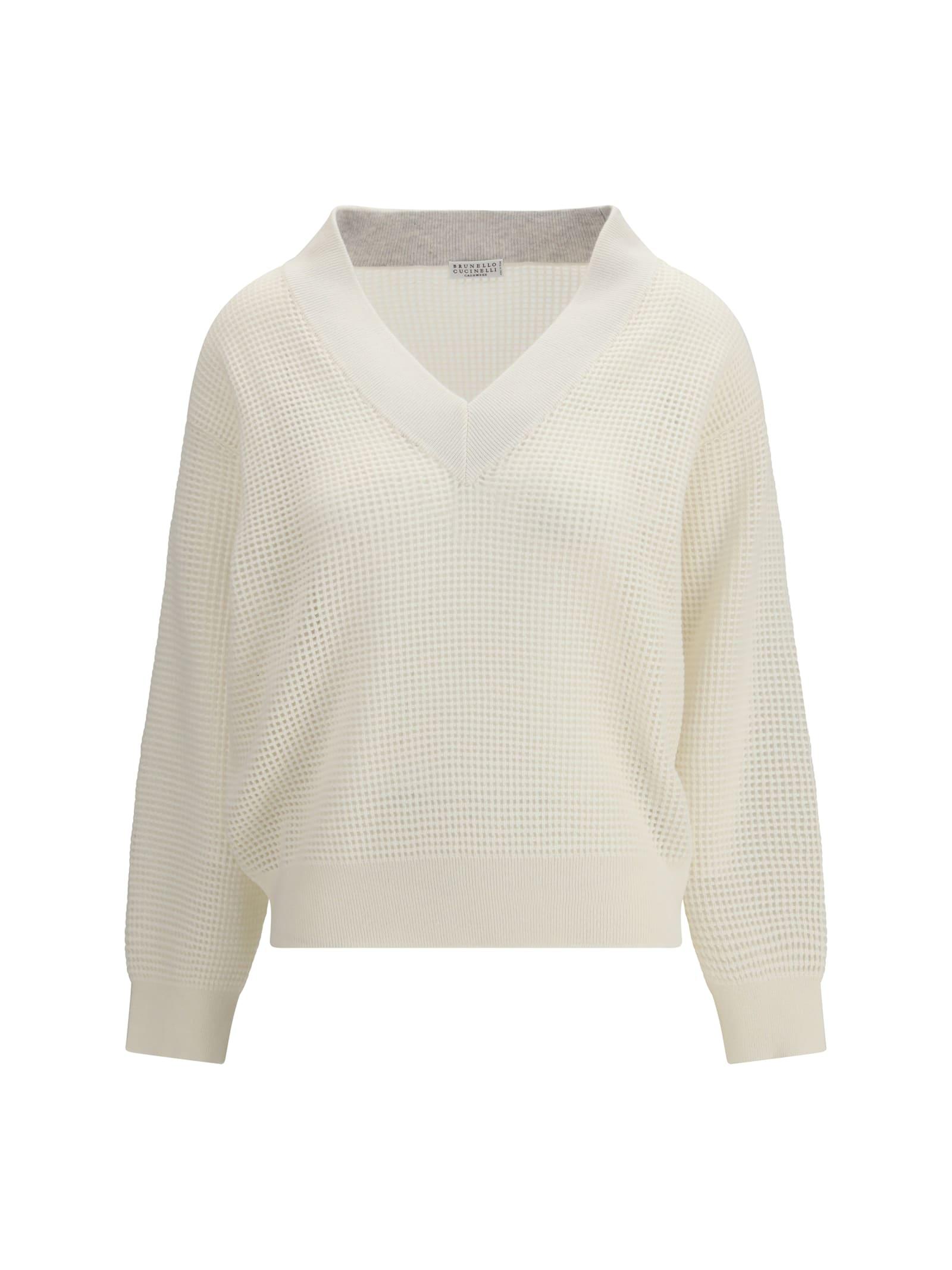 brunello cucinelli cashmere net sweater