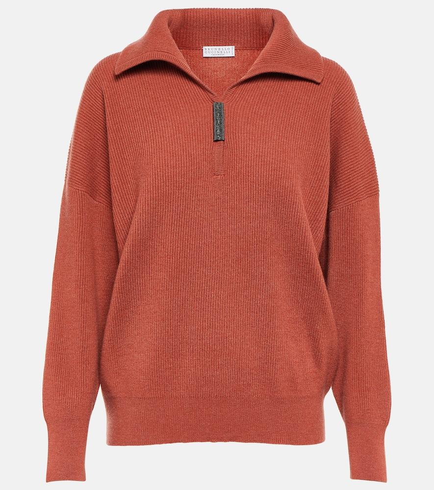 brunello cucinelli cashmere polo sweater