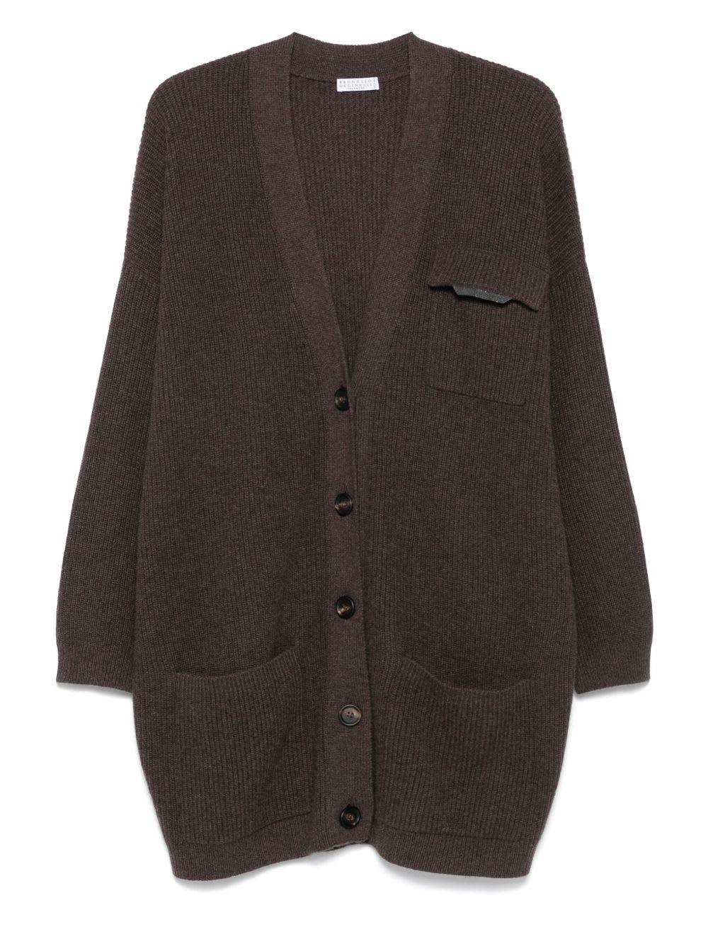 brunello cucinelli cashmere v-necked cardigan