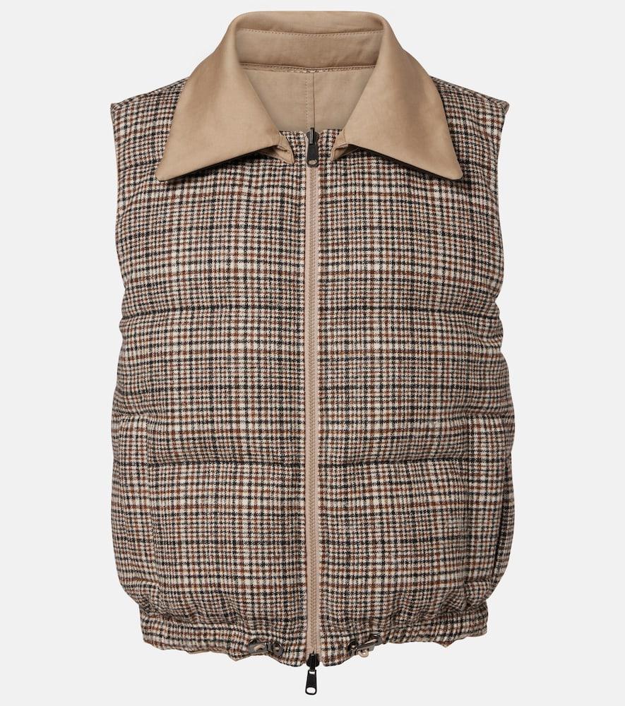 brunello cucinelli checked leather