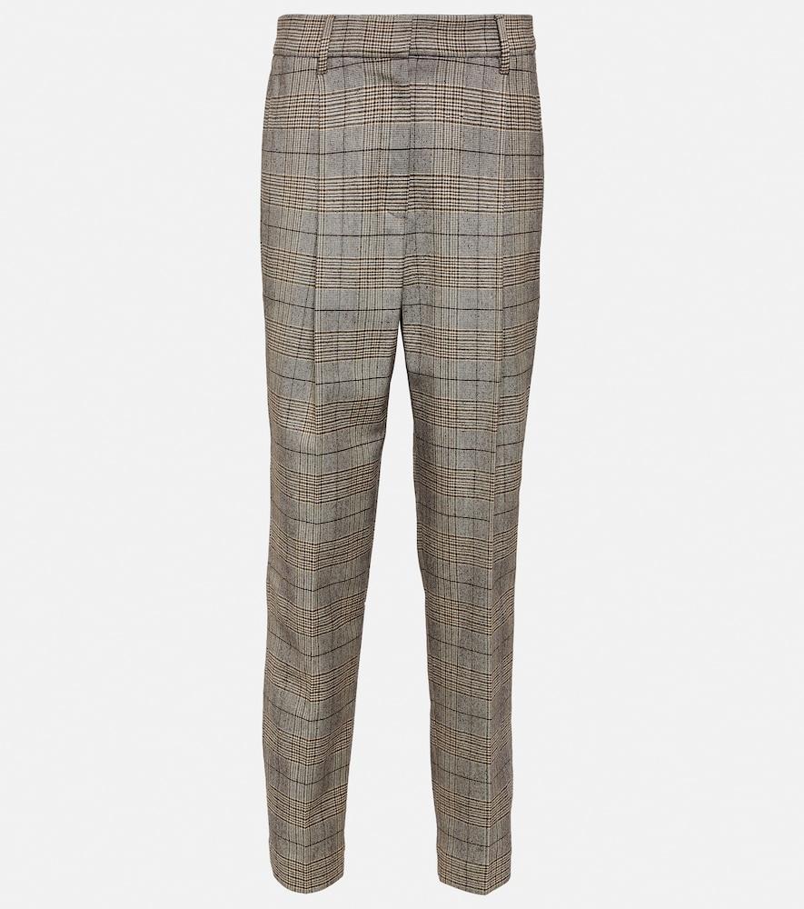 brunello cucinelli checked wool and cotton