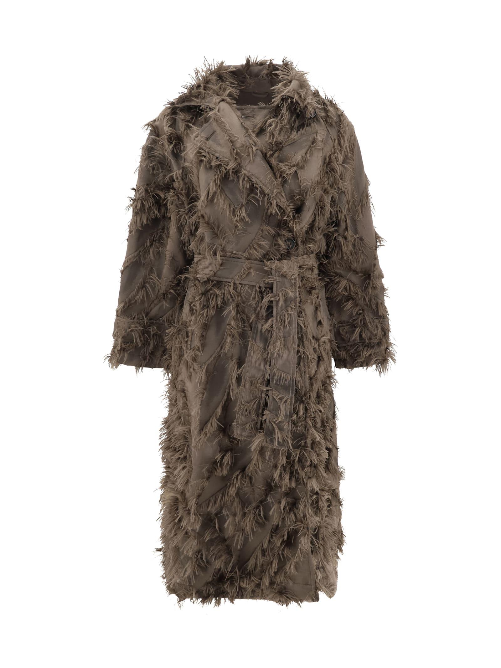 brunello cucinelli coat with fur details