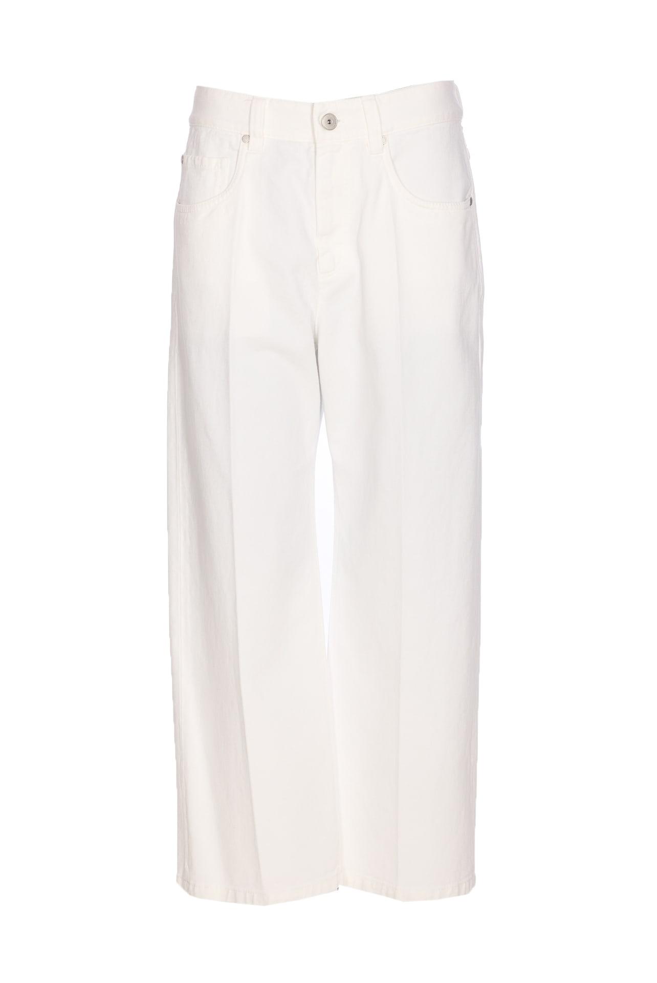 brunello cucinelli contemporary square denim pants with jewel