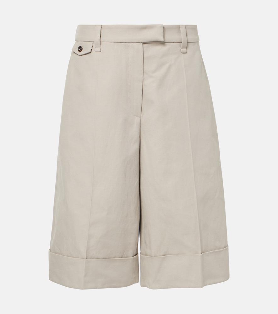 brunello cucinelli cotton and linen bermuda shorts