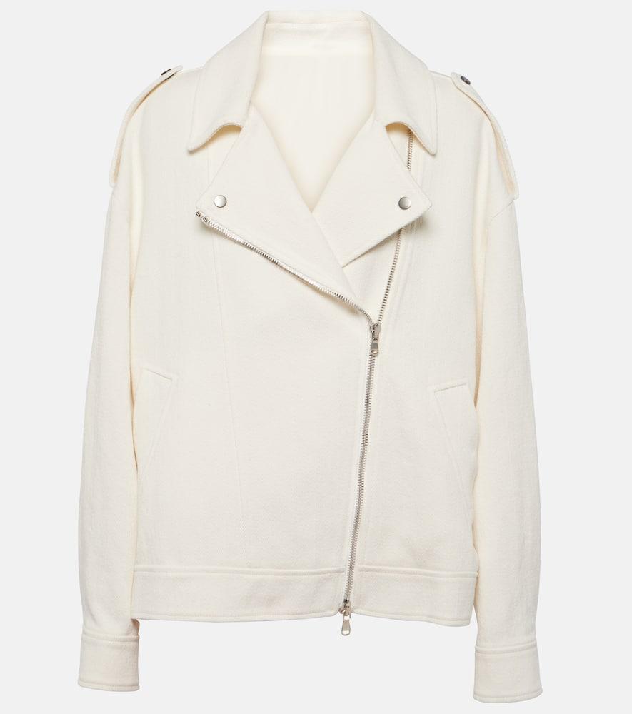 brunello cucinelli cotton and linen biker jacket