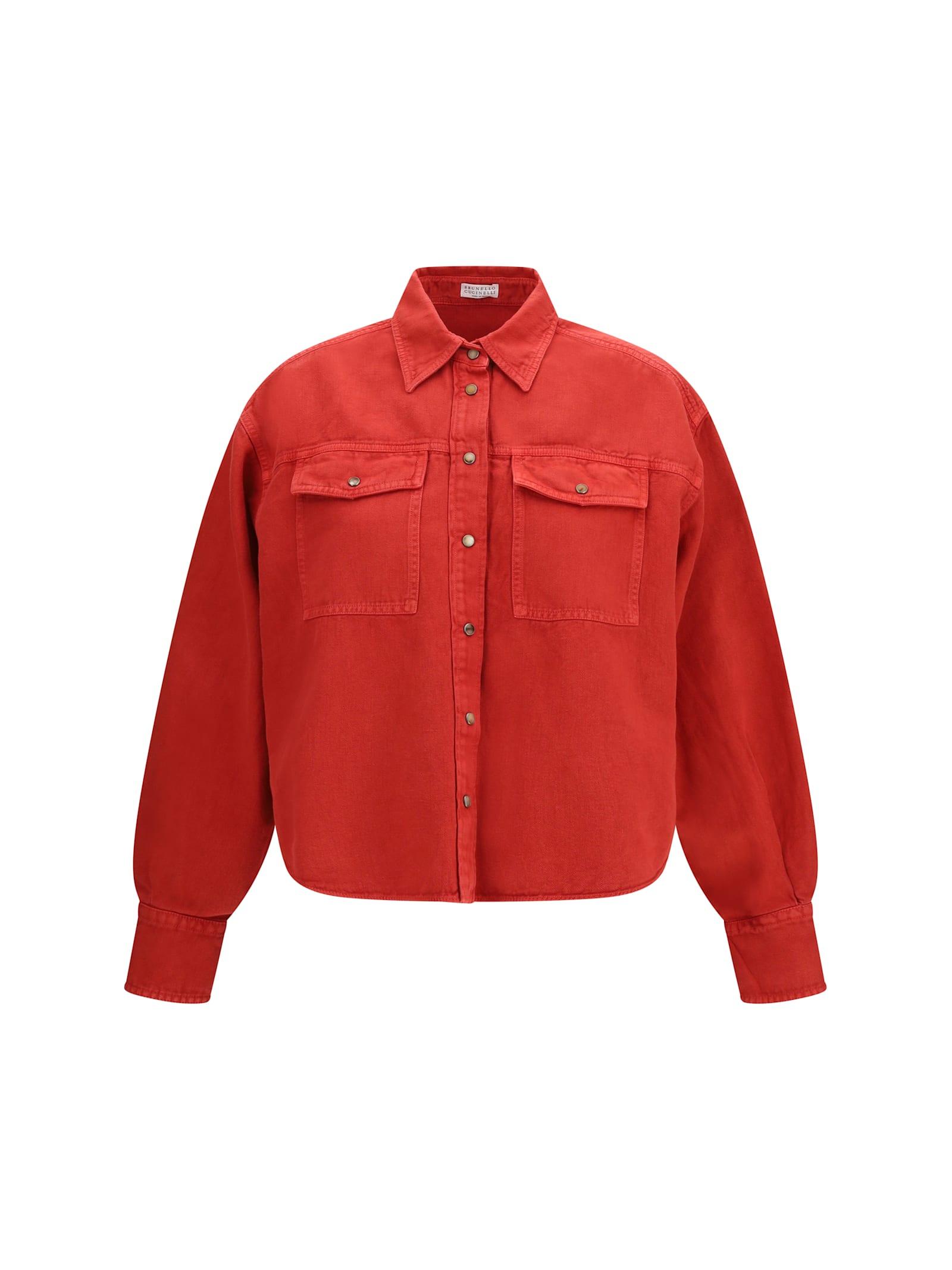 brunello cucinelli cotton and linen shirt