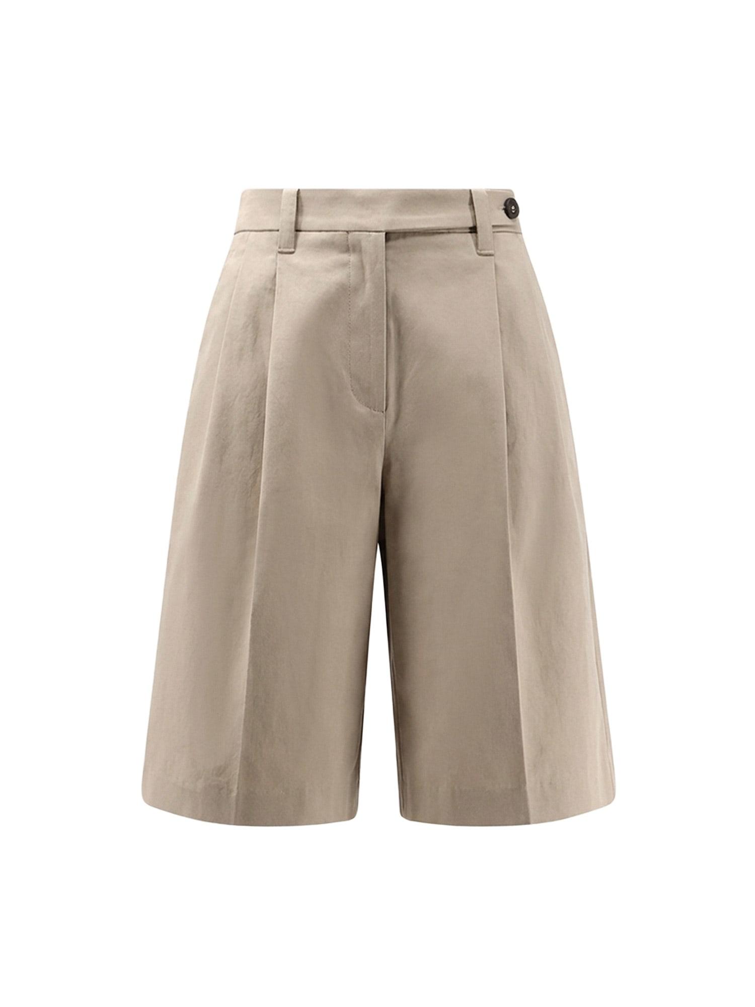 brunello cucinelli cotton and linen shorts