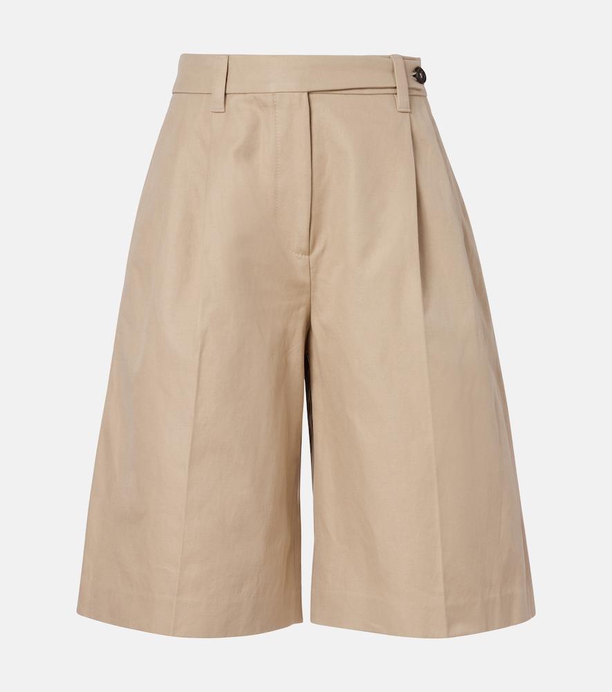 brunello cucinelli cotton and linen shorts