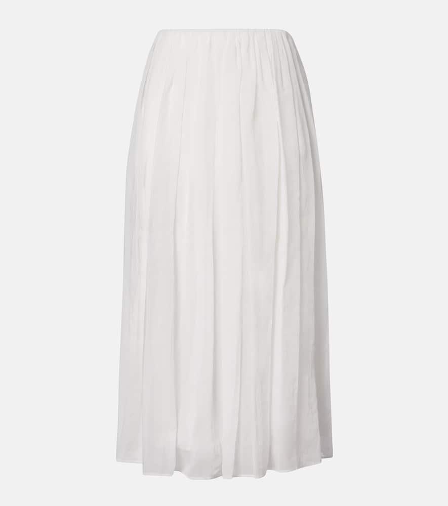 brunello cucinelli cotton and tulle midi skirt