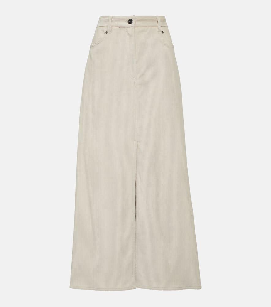 brunello cucinelli cotton corduroy maxi skirt