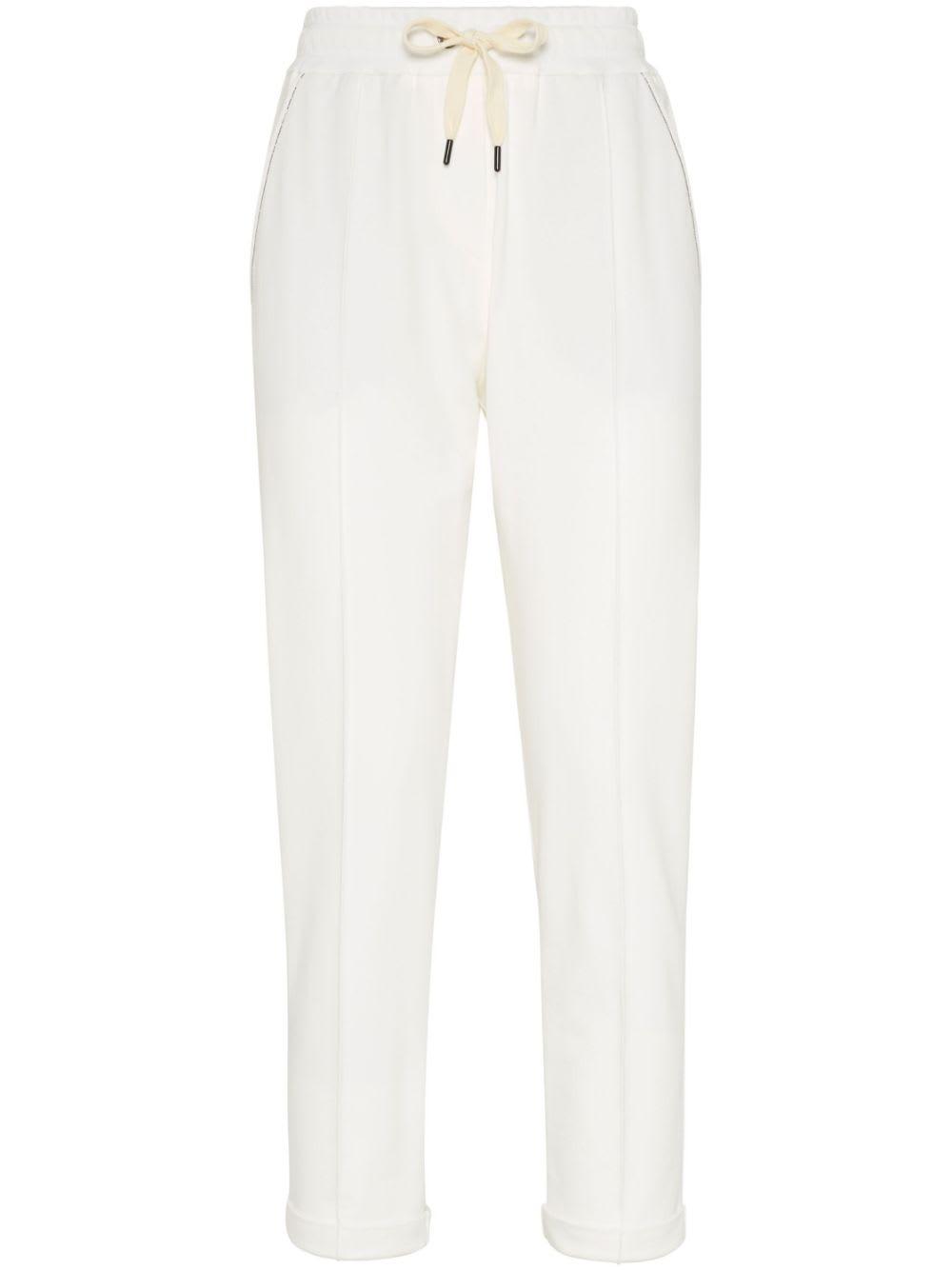 brunello cucinelli cotton drawstring trousers