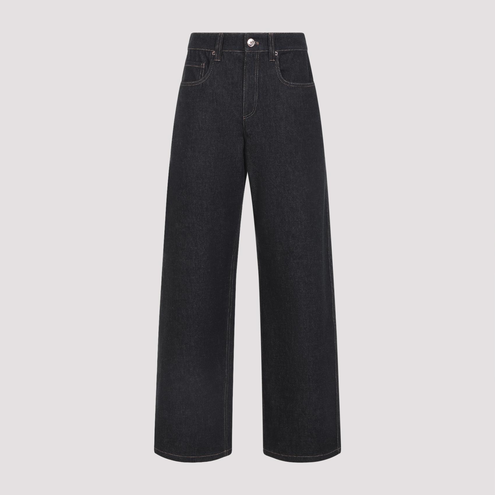 brunello cucinelli cotton jeans black - women