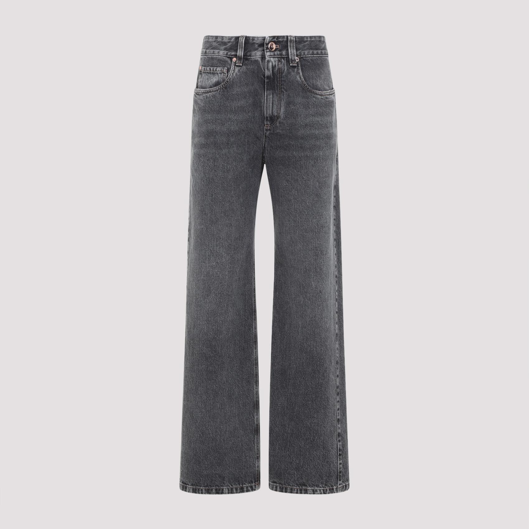 brunello cucinelli cotton jeans black - women