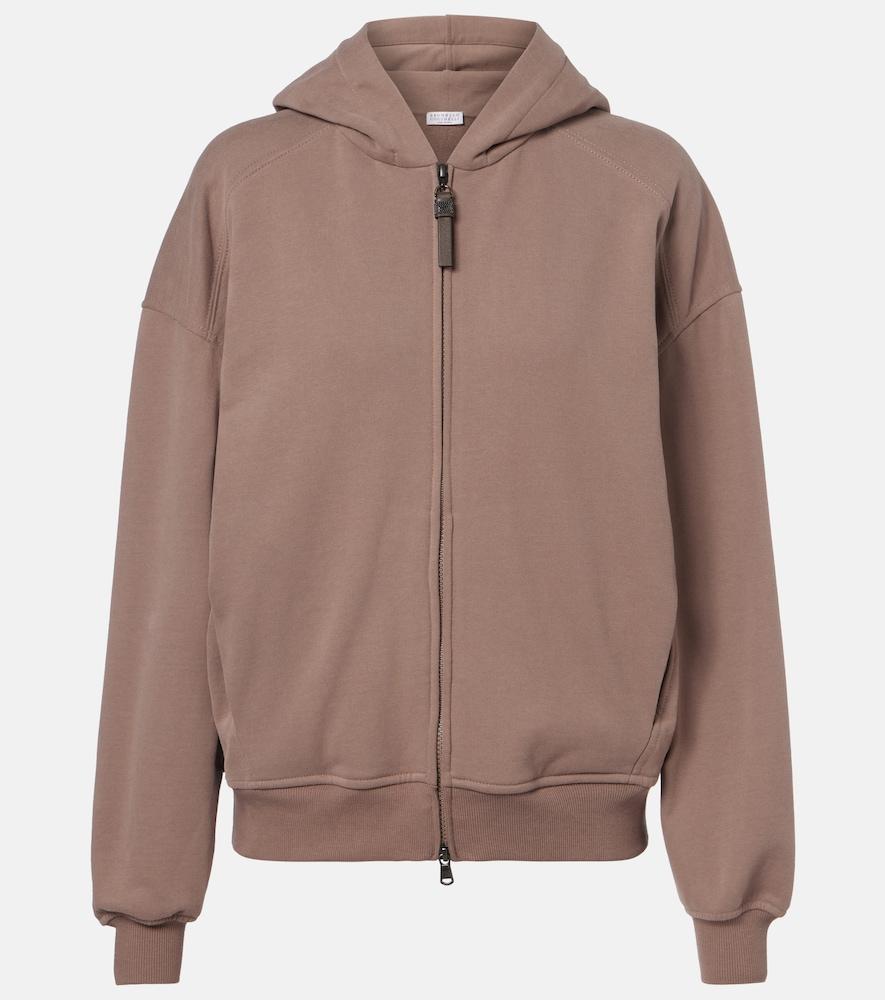 brunello cucinelli cotton jersey zip