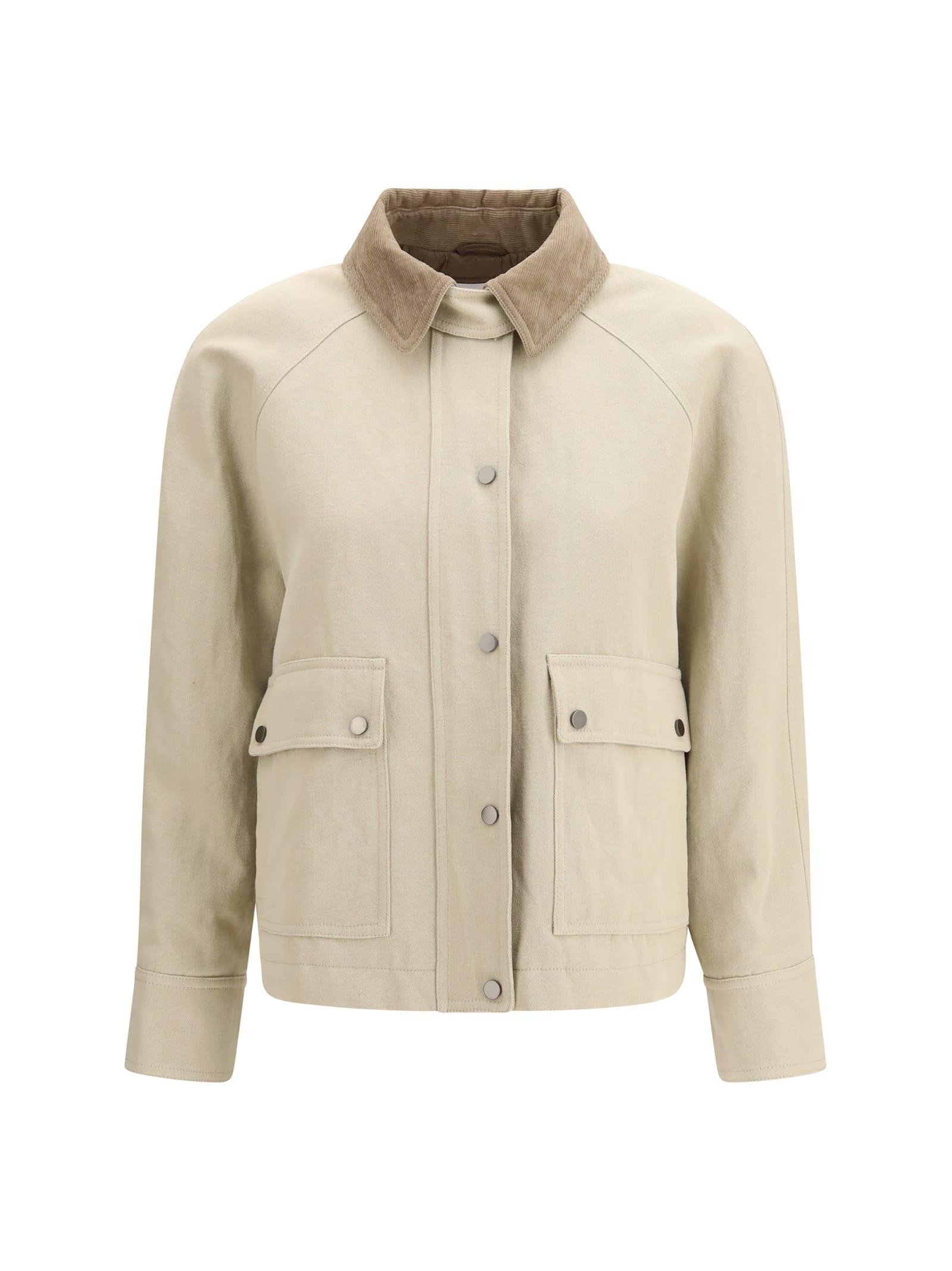 brunello cucinelli cotton-linen canvas jacket